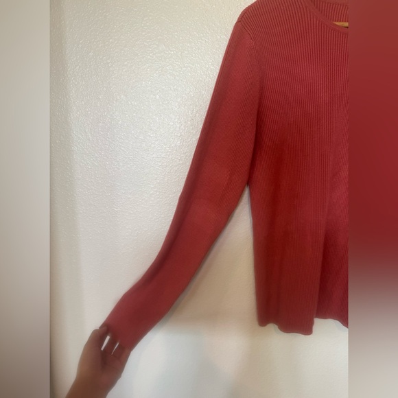 Coldwater Creek Women’s M Sweater Rose Pink Viscose Blend Ribbed Classic Career - Picture 2 of 10